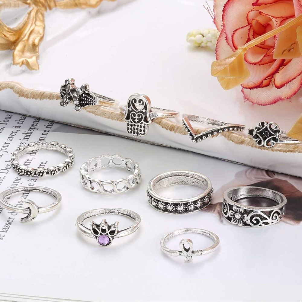 11-Piece Vintage Boho Ring Set